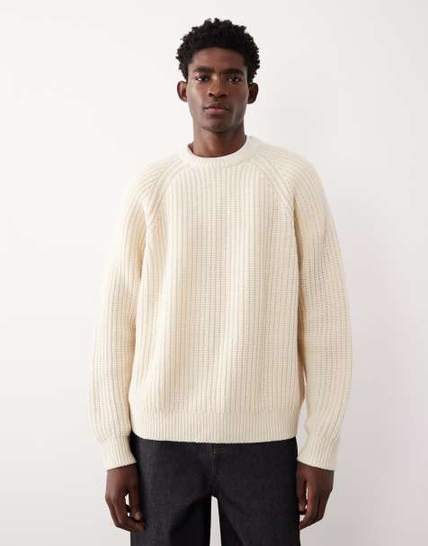 ASOS COLLECTIVE oversized knitted wool jumper in ecru