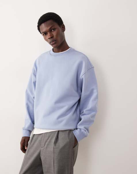 ASOS COLLECTIVE oversized super heavyweight crew in blue - view 1