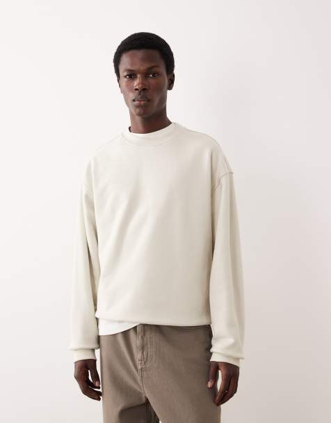 ASOS COLLECTIVE oversized super heavyweight crew in off white - view 1