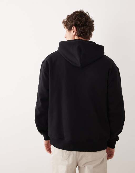 ASOS COLLECTIVE AC-T-2572 signature fit super heavyweight hoodie in black