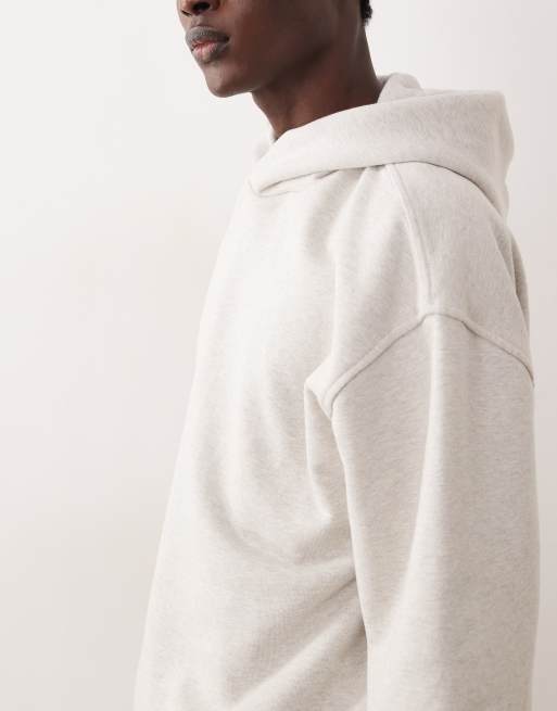 ASOS COLLECTIVE oversized super heavyweight hoodie in grey marl, 3 of 6