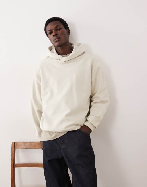 ASOS COLLECTIVE oversized super heavyweight hoodie in off white , 5 of 6