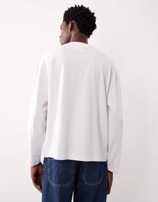 ASOS COLLECTIVE oversized super heavyweight long sleeve t-shirt in white  - WHITE, 3 of 5