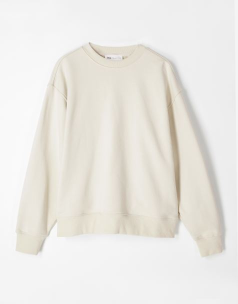 ASOS COLLECTIVE - Oversized sweatshirt van superzware stof met ronde hals in gebroken wit - view 1