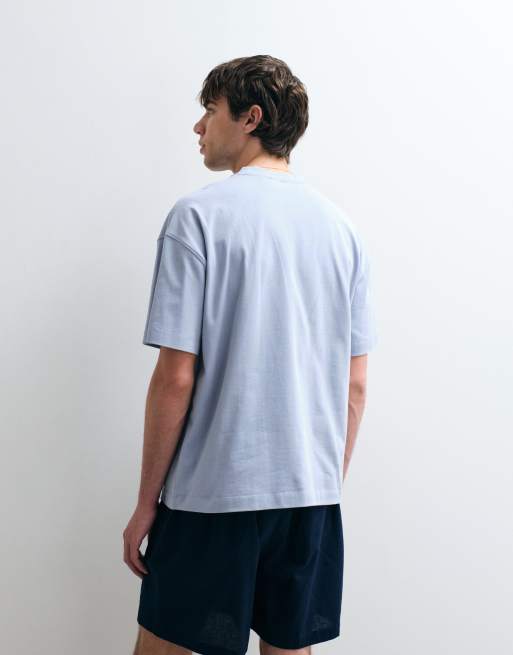 ASOS COLLECTIVE - Oversized T-shirt van superzware stof in lichtblauw, 4 van 5