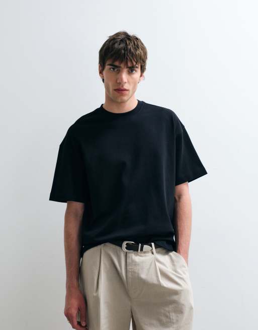 ASOS COLLECTIVE - Oversized T-shirt van superzware stof in zwart, 3 van 5