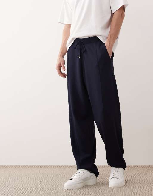 ASOS COLLECTIVE - Pantalon de jogging d'ensemble ample en maille compacte - Bleu marine, 2 de 6