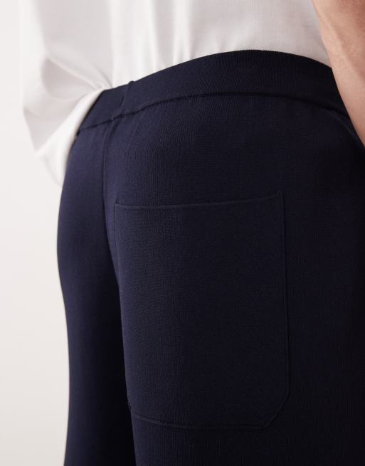 ASOS COLLECTIVE - Pantalon de jogging d'ensemble ample en maille compacte - Bleu marine, 4 de 6