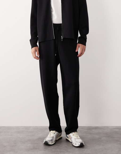 ASOS COLLECTIVE - Pantalon de jogging fuselé d'ensemble en maille - Noir, 2 de 7
