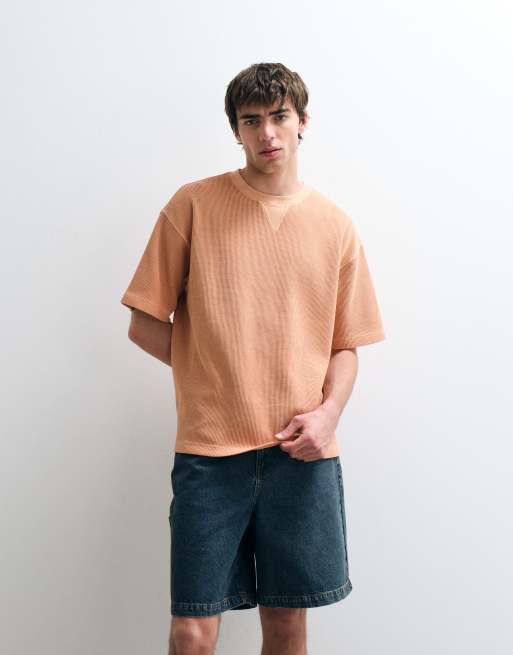 ASOS COLLECTIVE - Pantalones cortos vaqueros azul añil lavado de pernera ancha, 4 de 5