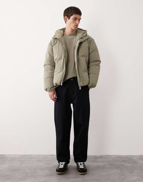 ASOS COLLECTIVE - Piumino in piuma d'oca kaki pallido - view 1
