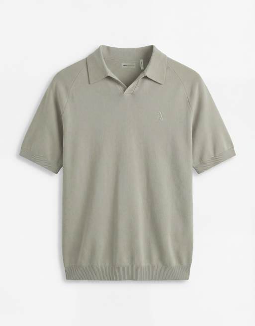 ASOS COLLECTIVE - Polo verde holgado con muesca en el cuello de punto compacto (parte de un conjunto), 6 de 9