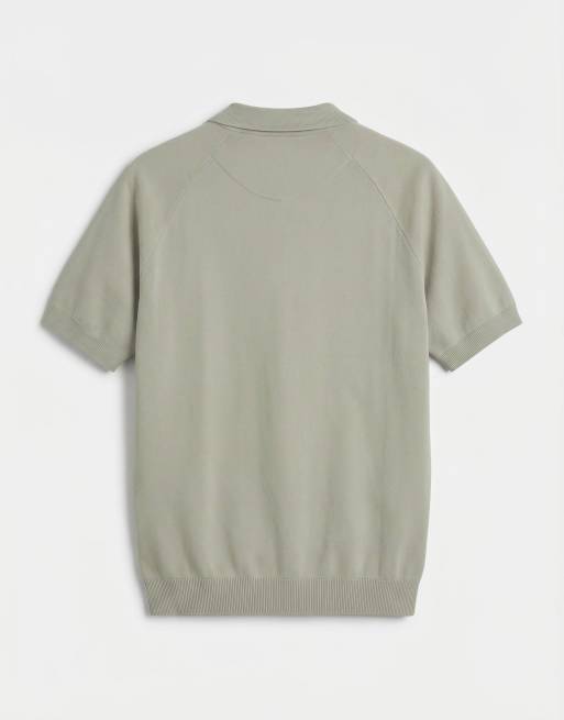 ASOS COLLECTIVE - Polo verde holgado con muesca en el cuello de punto compacto (parte de un conjunto), 7 de 9