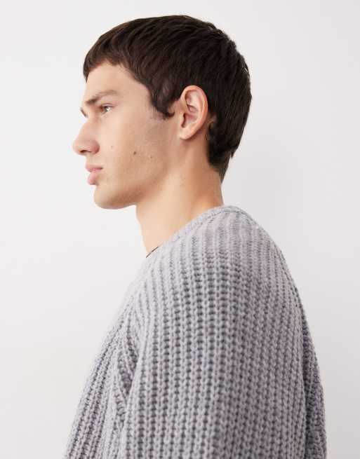 ASOS COLLECTIVE - Pull oversize en maille de laine - Gris, 4 de 7