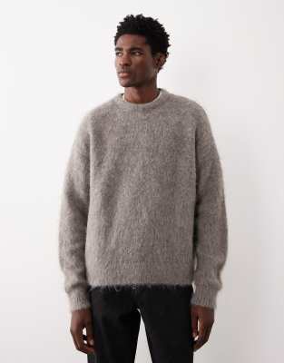 ASOS COLLECTIVE - Pull oversize en maille de mohair et laine mélangée - Marron-Brown