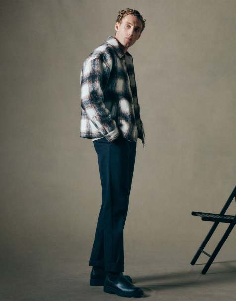 ASOS COLLECTIVE quilted shacket in shadow plaid - view 1