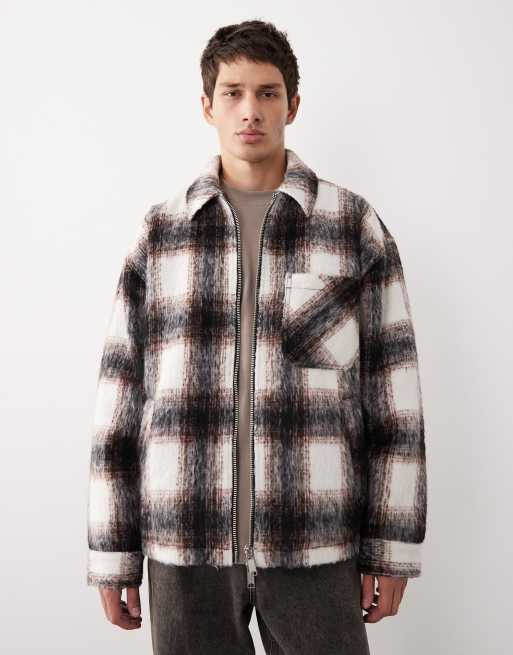 ASOS COLLECTIVE quilted shacket in shadow check