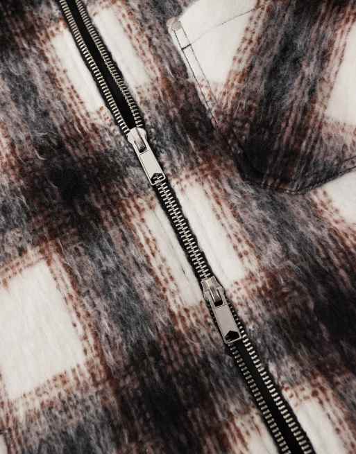 ASOS COLLECTIVE quilted shacket in shadow check