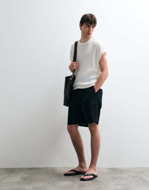 ASOS COLLECTIVE - Råhvid oversized overdel i hørrigt stof, 5 af 5