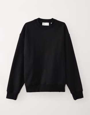ASOS COLLECTIVE ASOS COLLECTIVE regular crew neck super heavyweight sweatshirt in black - BLACK