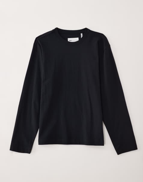 ASOS COLLECTIVE regular heavyweight long sleeve t-shirt in black - BLACK - view 1