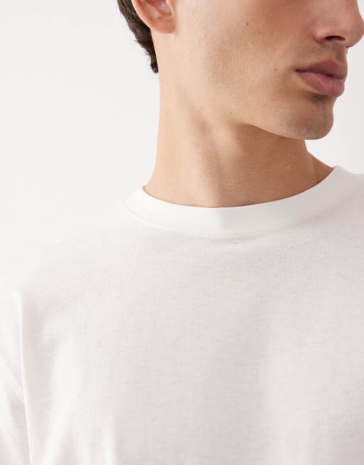 ASOS COLLECTIVE regular heavyweight long sleeve t-shirt in cream - CREAM, 5 of 5