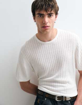 Asos Collective Relaxed Linen Rich T-shirt In Multi