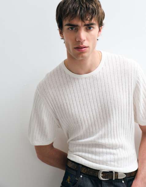 ASOS COLLECTIVE - Ruimvallend T-shirt van linnenmix in ecru - view 1