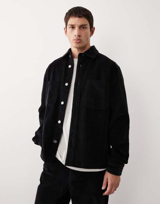 ASOS COLLECTIVE - Sort afslappet skjorte i chunky fløjl - Del af sæt, 2 af 7