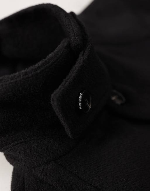ASOS COLLECTIVE - Sort overfrakke i uldblanding, 7 af 7