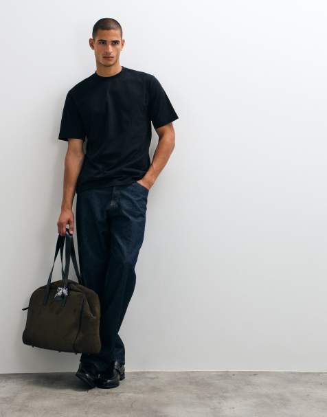 ASOS COLLECTIVE - Sort T-shirt i superkraftigt stof - view 1