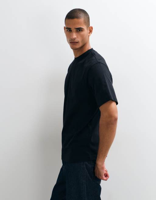 ASOS COLLECTIVE - Sort T-shirt i superkraftigt stof, 4 af 5