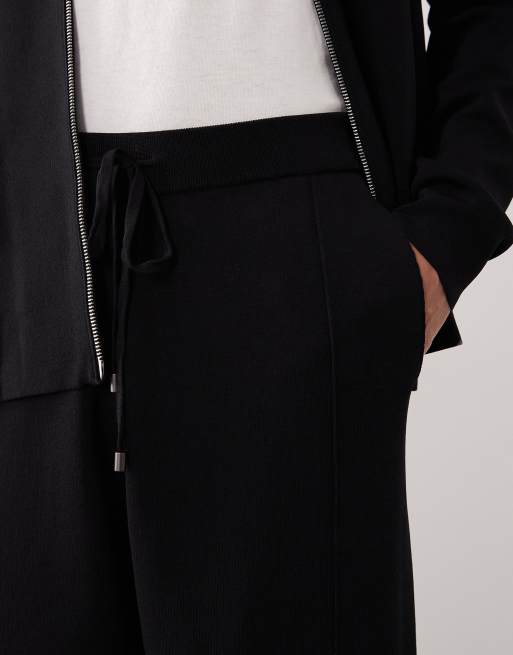 ASOS COLLECTIVE - Sorte strikkede tapered joggingbukser - Del af sæt, 5 af 7