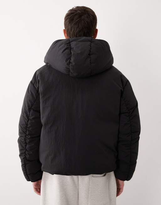 ASOS COLLECTIVE – Steppjacke in Schwarz mit Daunenfutter, 3 von 7