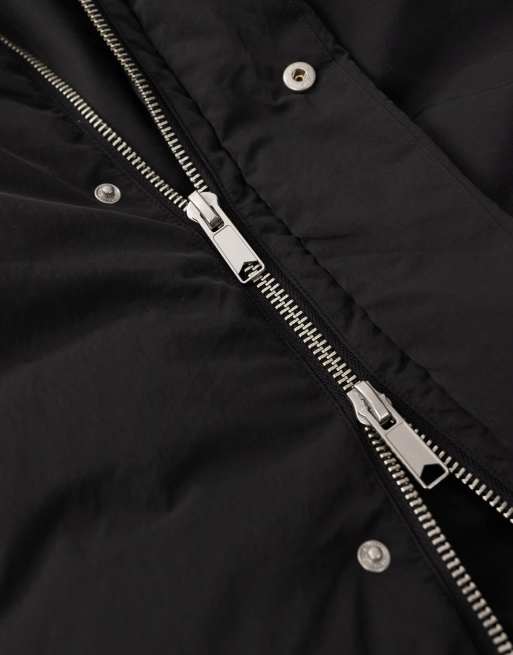 ASOS COLLECTIVE – Steppjacke in Schwarz mit Daunenfutter, 7 von 7