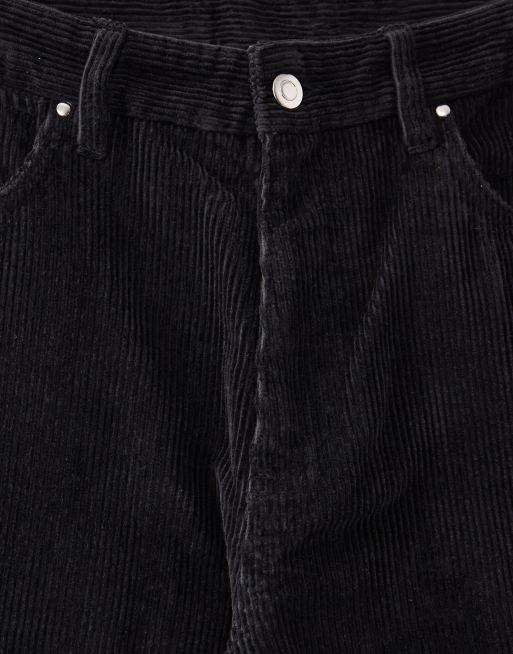 ASOS COLLECTIVE straight fit cord co-ord trouser in black - BLACK, 7 of 7