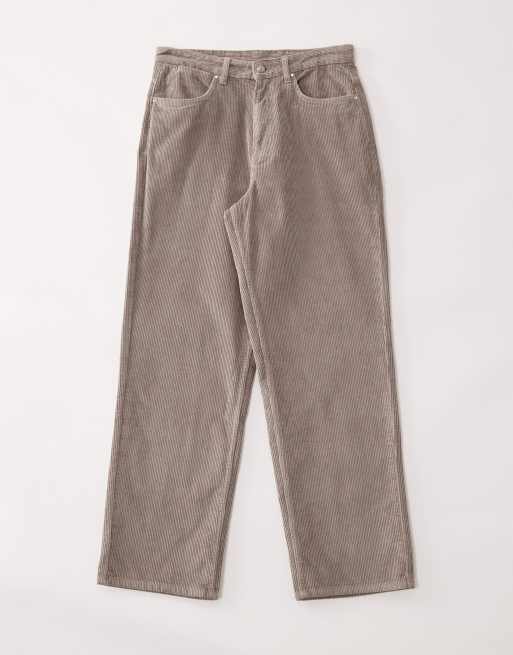 ASOS COLLECTIVE  straight fit cord trouser in khaki - KHAKI, 6 of 7