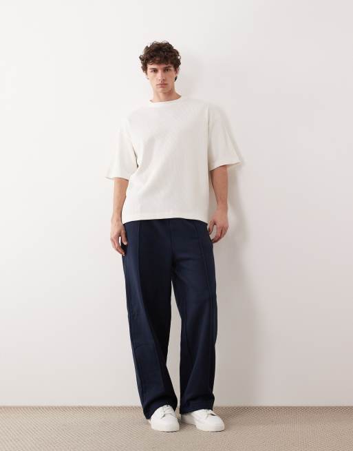ASOS COLLECTIVE super heavyweight oversized waffle texture t-shirt in cream, 3 of 6