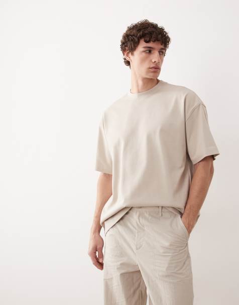 ASOS COLLECTIVE super heavyweight t-shirt in beige - view 1