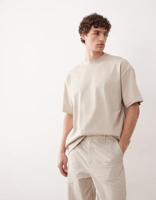 Asos Collective Super Heavyweight T-shirt In Neutral