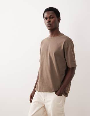 Asos Collective Super Heavyweight T-shirt In Brown