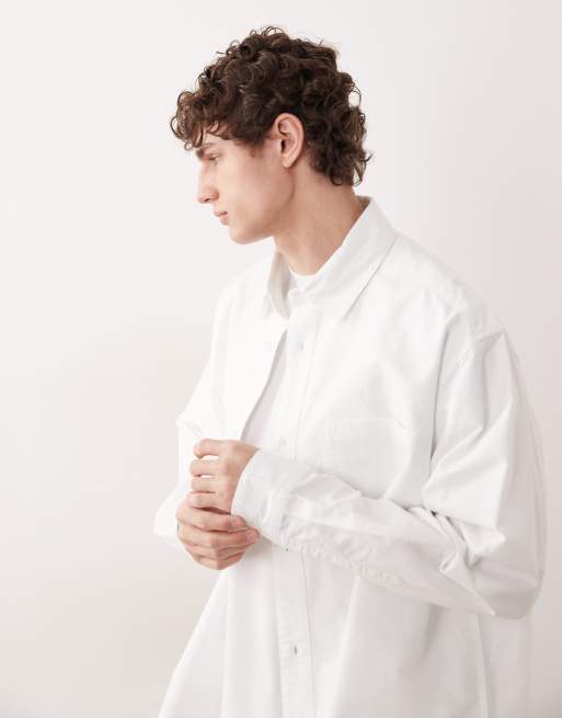 ASOS COLLECTIVE - Super oversized Oxford overhemd in wit, 3 van 6