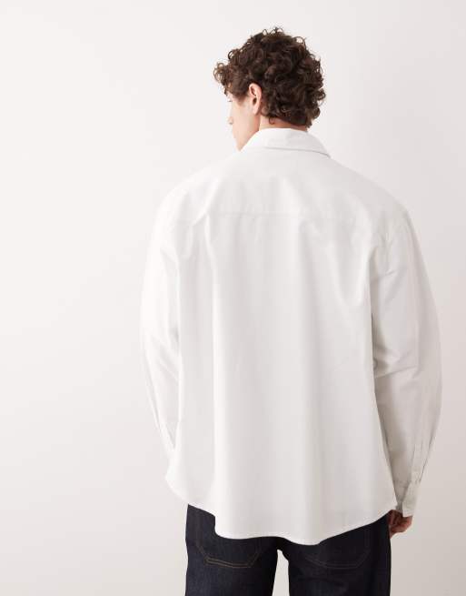 ASOS COLLECTIVE - Super oversized Oxford overhemd in wit, 4 van 6