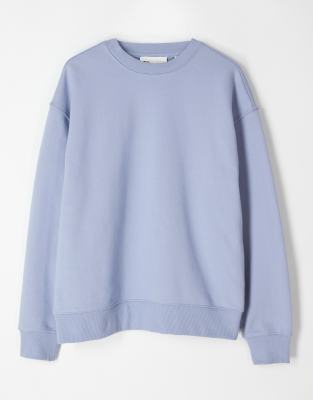 Superschwerer Oversize-Pullover in Blau mit Rundhalsausschnitt Blau L
