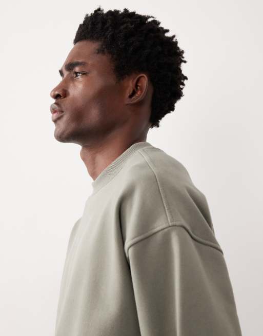 ASOS COLLECTIVE – Svart, superkraftig sweatshirt i oversized fit med rund halsringning, 4 av 7
