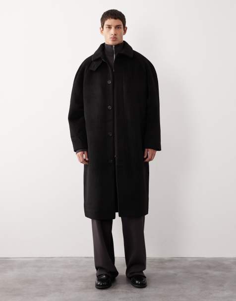 ASOS COLLECTIVE – Svart ytterrock i ylletyg - view 1