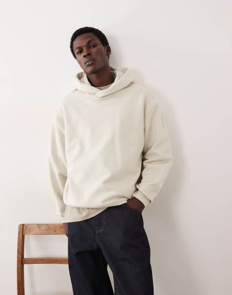 ASOS COLLECTIVE - Sweat à capuche oversize en tissu ultra épais - Blanc cassé - view 1