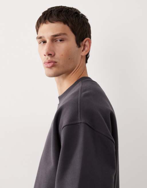 ASOS COLLECTIVE - Sweat ras de cou oversize en tissu ultra-épais - Anthracite, 5 de 7