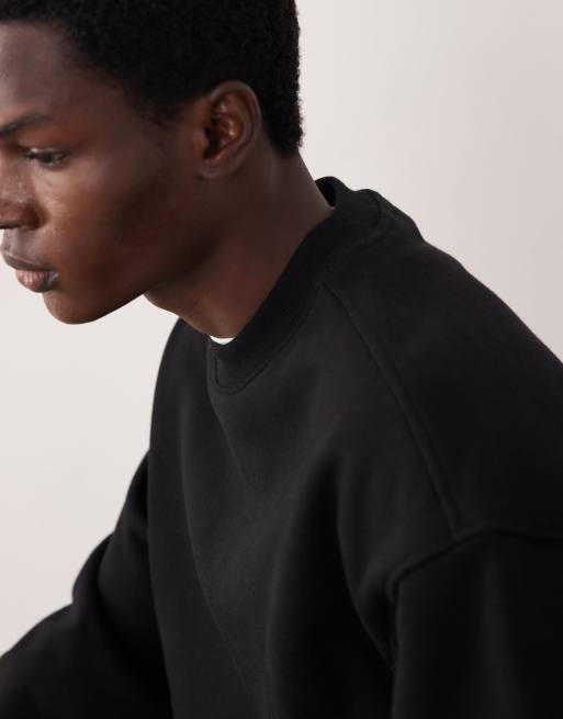 ASOS COLLECTIVE - Sweat ras de cou oversize en tissu ultra-épais - Noir, 3 de 6