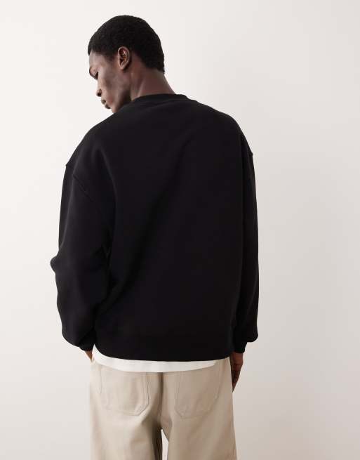 ASOS COLLECTIVE - Sweat ras de cou oversize en tissu ultra-épais - Noir, 4 de 6